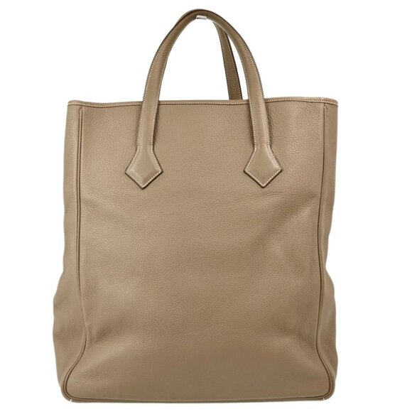 Hermes Etoupe Taurillon Clemence Victoria Cabas Tote Handbag B04 □J 114773 - Picture 6 of 10